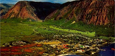 Postcard of the
                    Kalaupapa Settlement